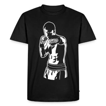 Croquis de boxeur - T-shirt Premium bio Homme - noir - Devant - Nico (187cm)