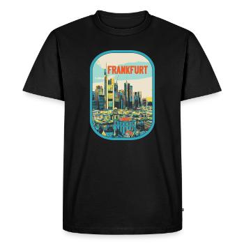Frankfurt in Colour: Urban Illustration - Men's Premium Organic T-Shirt - black - Front - Nico (187cm)