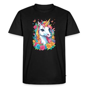 Licorne mignonne - T-shirt Premium bio Homme - noir - Devant - Nico (187cm)