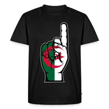 Drapeau algérien numéro 1 - T-shirt Premium bio Homme - noir - Devant - Nico (187cm)