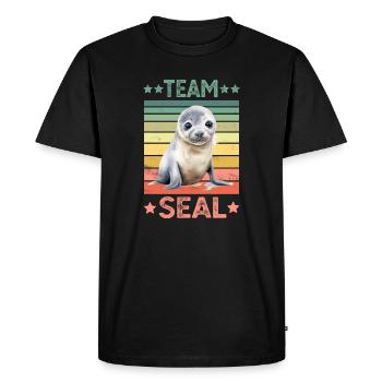 Seal seal - Men's Premium Organic T-Shirt - black - Front - Nico (187cm)