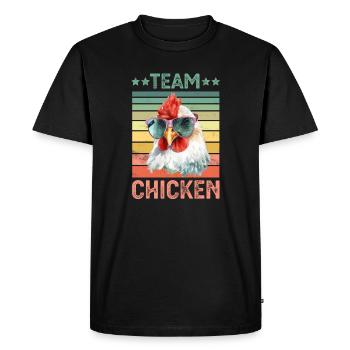 Poulets Poulets - T-shirt Premium bio Homme - noir - Devant - Nico (187cm)