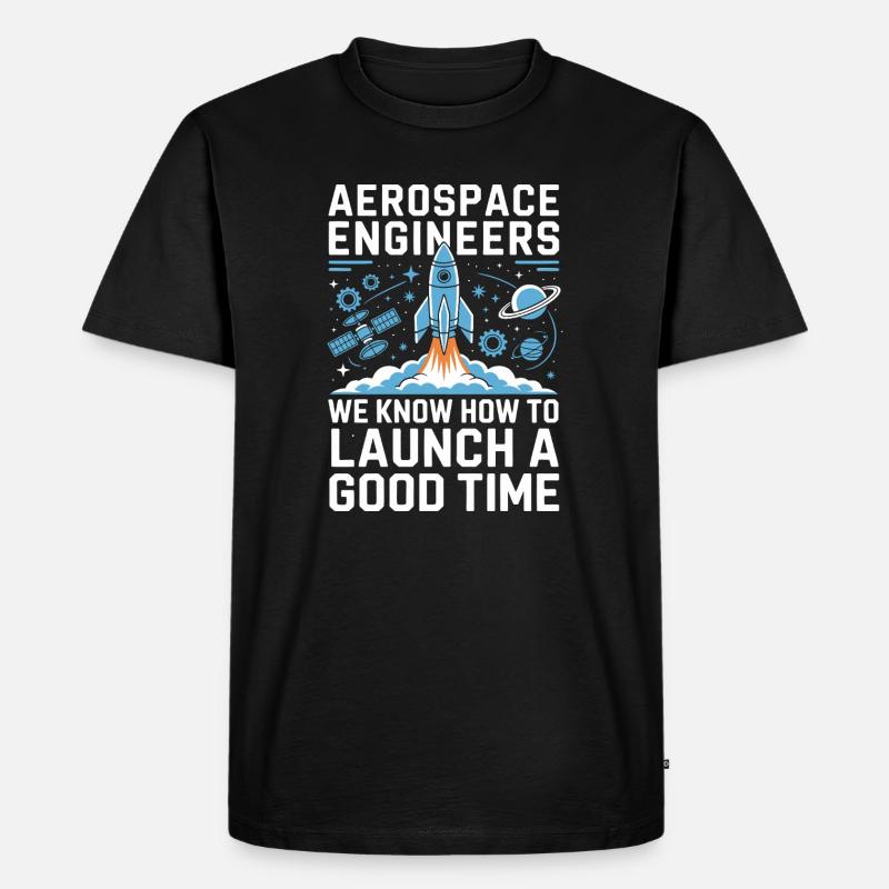 Aerospace Engineer Rocket Launch Humor - Männer Premium Bio T-Shirt - Schwarz