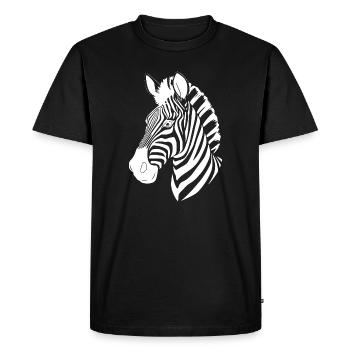 T-shirt tête de zèbre zèbre cadeau - T-shirt Premium bio Homme - noir - Devant - Nico (187cm)