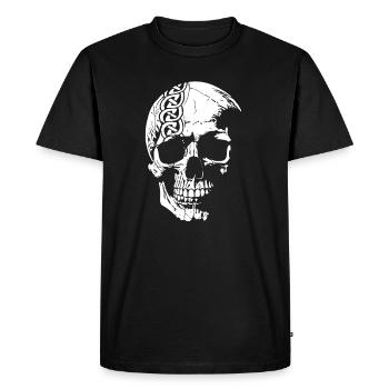Skull with Celtic knot - Men's Premium Organic T-Shirt - black - Front - Nico (187cm)