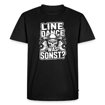 Cowboy en Ligne de Crâne - T-shirt Premium bio Homme - noir - Devant - Nico (187cm)