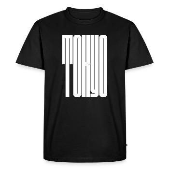 Tokyo City bold typography - Men's Premium Organic T-Shirt - black - Front - Nico (187cm)