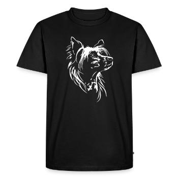 Chien à crête chinoise Silhouette Chiens Wilsigns - T-shirt Premium bio Homme - noir - Devant - Nico (187cm)