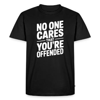 Personne ne se soucie que tu sois offensé - T-shirt Premium bio Homme - noir - Devant - Nico (187cm)