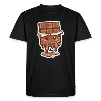 Barre de chocolat fondante - T-shirt Premium bio Homme - noir - Devant - Nico (187cm)