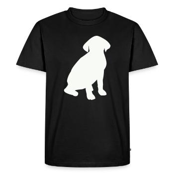 Silhouette du chien assis - T-shirt Premium bio Homme - noir - Devant - Nico (187cm)