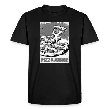 Graphique de tranche de Pizza Junkie - T-shirt Premium bio Homme - noir - Devant - Nico (187cm)