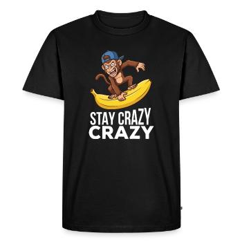 Singe fou sur un t-shirt à motif banane - T-shirt Premium bio Homme - noir - Devant - Nico (187cm)