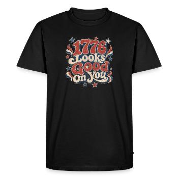 1776 Looks Good On You - Men's Premium Organic T-Shirt - black - Front - Nico (187cm)