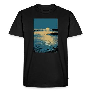 Plöner voir le lever du soleil - T-shirt Premium bio Homme - noir - Devant - Nico (187cm)