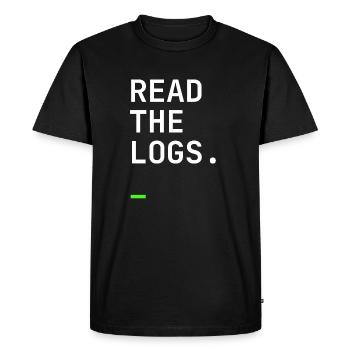 Read The Logs – Sysadmin IT Terminal Design - Men's Premium Organic T-Shirt - black - Front - Nico (187cm)