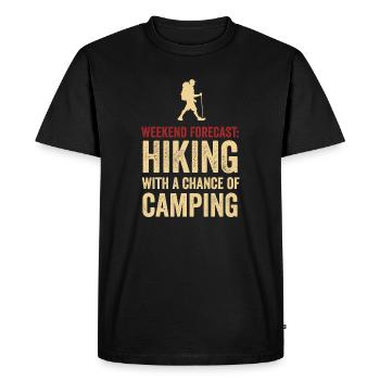 Prévisions du week-end : randonnée avec possibilité de camping - T-shirt Premium bio Homme - noir - Devant - Nico (187cm)