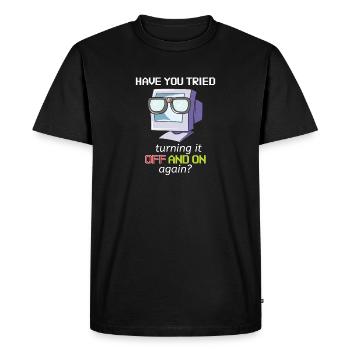 Computer Support Off And On Admin Cadeau - T-shirt Premium bio Homme - noir - Devant - Nico (187cm)