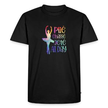 Ballerina Plié Chassé Jeté Ballet Dancer - Men's Premium Organic T-Shirt - black - Front - Nico (187cm)