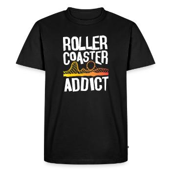 Roller Coaster Addict - Men's Premium Organic T-Shirt - black - Front - Nico (187cm)
