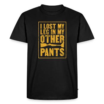 I Lost My Leg In My Other Pants | Optimistic and - Men's Premium Organic T-Shirt - black - Front - Nico (187cm)