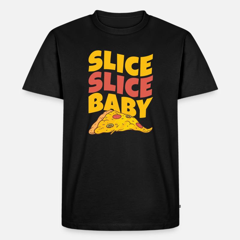 Trancher Trancher Bébé Pizza - T-shirt Premium bio Homme - noir