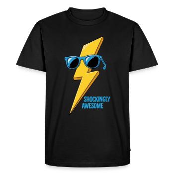 Cool flash with sunglasses - Men's Premium Organic T-Shirt - black - Front - Nico (187cm)