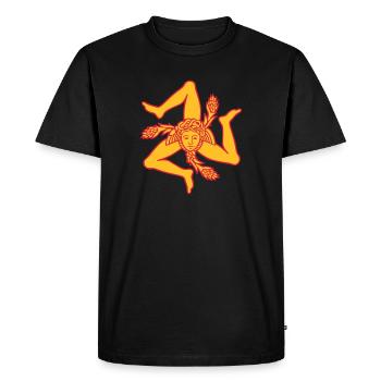 Sicile Trinacria drapeau Sicilien Sicilia - T-shirt Premium bio Homme - noir - Devant - Nico (187cm)