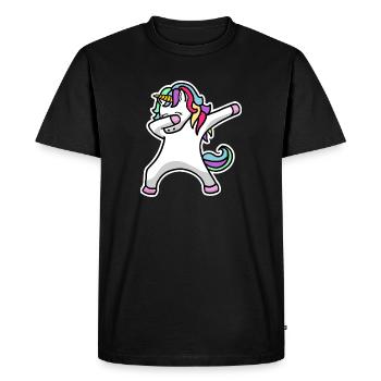 Tamponner la licorne cadeau de licorne - T-shirt Premium bio Homme - noir - Devant - Nico (187cm)