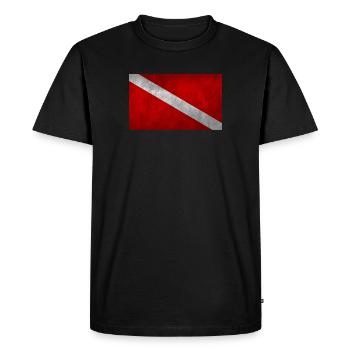 DRAPEAU DE PLONGEE OCCASION LOOK VINTAGE - T-shirt Premium bio Homme - noir - Devant - Nico (187cm)