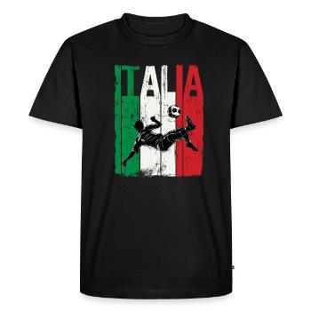 Italia Italian Flag Italy Football - Men's Premium Organic T-Shirt - black - Front - Nico (187cm)