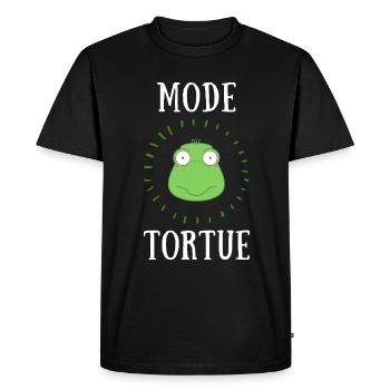 mode tortue - T-shirt Premium bio Homme - noir - Devant - Nico (187cm)