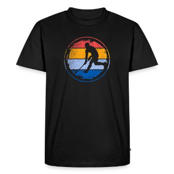 Joueur de Floorball Rétro Floorball Floorball Joueur - T-shirt Premium bio Homme - noir - Devant - Nico (187cm)