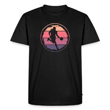Joueur de basket-ball rétro Joueur de basket-ball - T-shirt Premium bio Homme - noir - Devant - Nico (187cm)