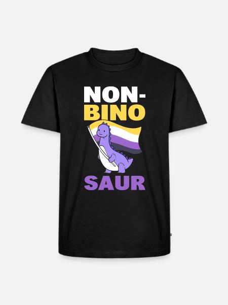 Non-Bino Saur LGBT - Männer Premium Bio T-Shirt - Schwarz
