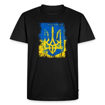 Ukraine - Men's Premium Organic T-Shirt - black - Front - Nico (187cm)