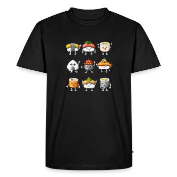 Sushi drôle - T-shirt Premium bio Homme - noir - Devant - Nico (187cm)