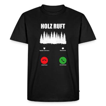 WOODEN SAW CHAINSAW GIFT FOREST FÖRSTER PROFESSION - Men's Premium Organic T-Shirt - black - Front - Nico (187cm)