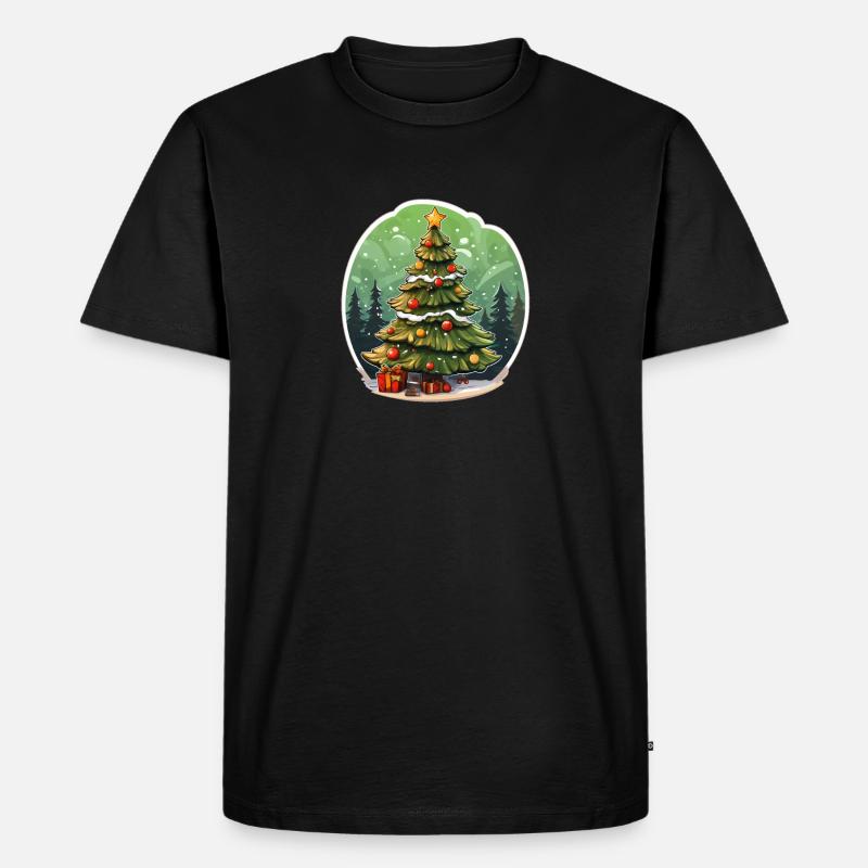 Weihnachtsbaum - Männer Premium Bio T-Shirt - Schwarz