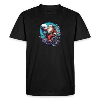 Santa Claus on vehicle and lots of gifts - Men's Premium Organic T-Shirt - black - Front - Nico (187cm)
