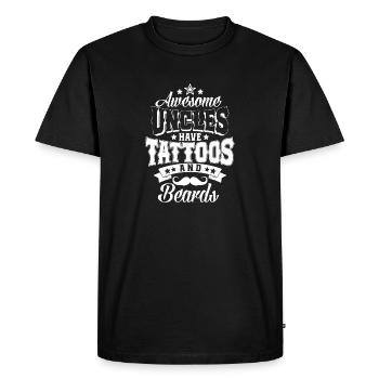 Awesome Uncles have Tattoos and Beards- Onkel Bart - Men's Premium Organic T-Shirt - black - Front - Nico (187cm)