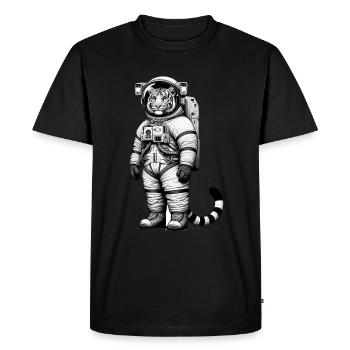 Mignon tigre astronaute - T-shirt Premium bio Homme - noir - Devant - Nico (187cm)