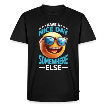 Have A Nice Day Somewhere Else 23 - Men's Premium Organic T-Shirt - black - Front - Nico (187cm)