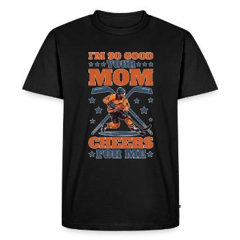 Je suis si bon ta mère m’encourage 5 - T-shirt Premium bio Homme - noir - Devant - Nico (187cm)