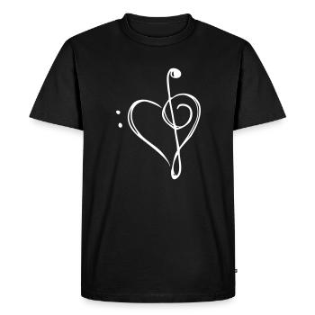 clé de coeur de musique - T-shirt Premium bio Homme - noir - Devant - Nico (187cm)
