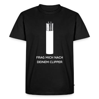 CLIPPER VOLEUR DE BRIQUET - T-shirt Premium bio Homme - noir - Devant - Nico (187cm)