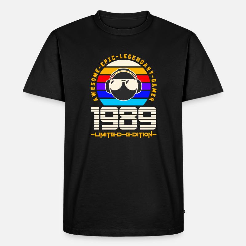 1989 - Männer Premium Bio T-Shirt - Schwarz