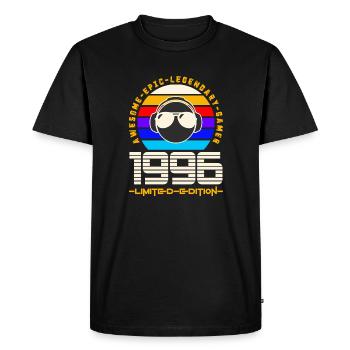 1996 - Männer Premium Bio T-Shirt - Schwarz - Vorne - Nico (187cm)