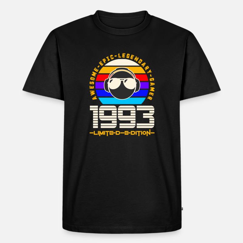 1993 - Männer Premium Bio T-Shirt - Schwarz