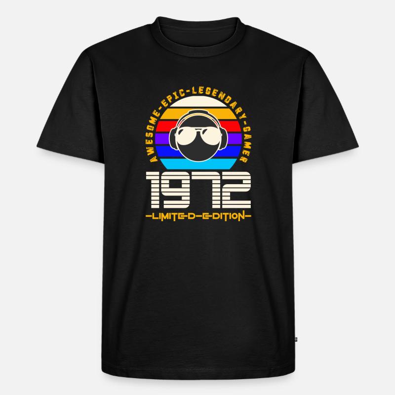 1972 - Männer Premium Bio T-Shirt - Schwarz